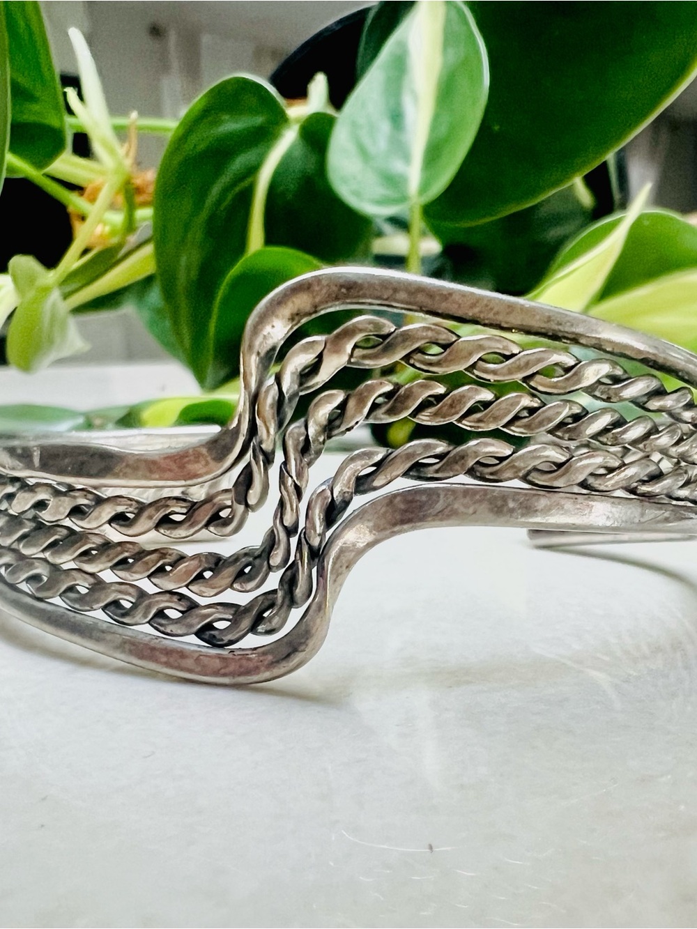 Stamped 925 Mexico Vintage Silver Bracelet Cuff